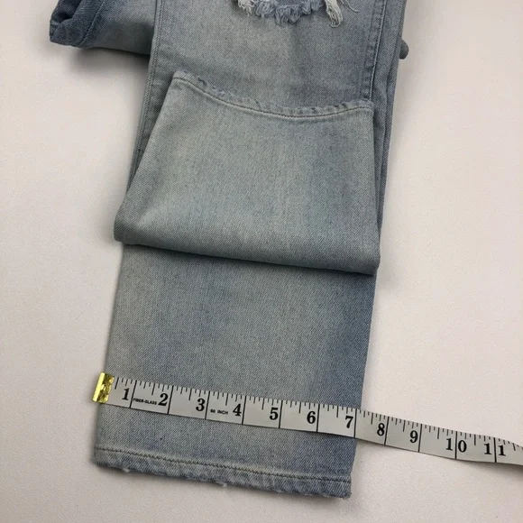 NWOT 3X1 Light Wash Distressed Straight Leg Jeans - Picture 5 of 7